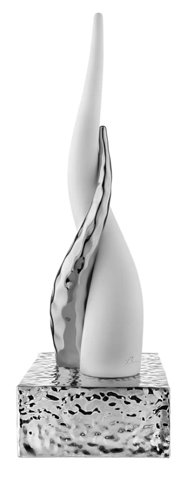 Corni bianco/argento su base argento - H.20 cm - Bongelli